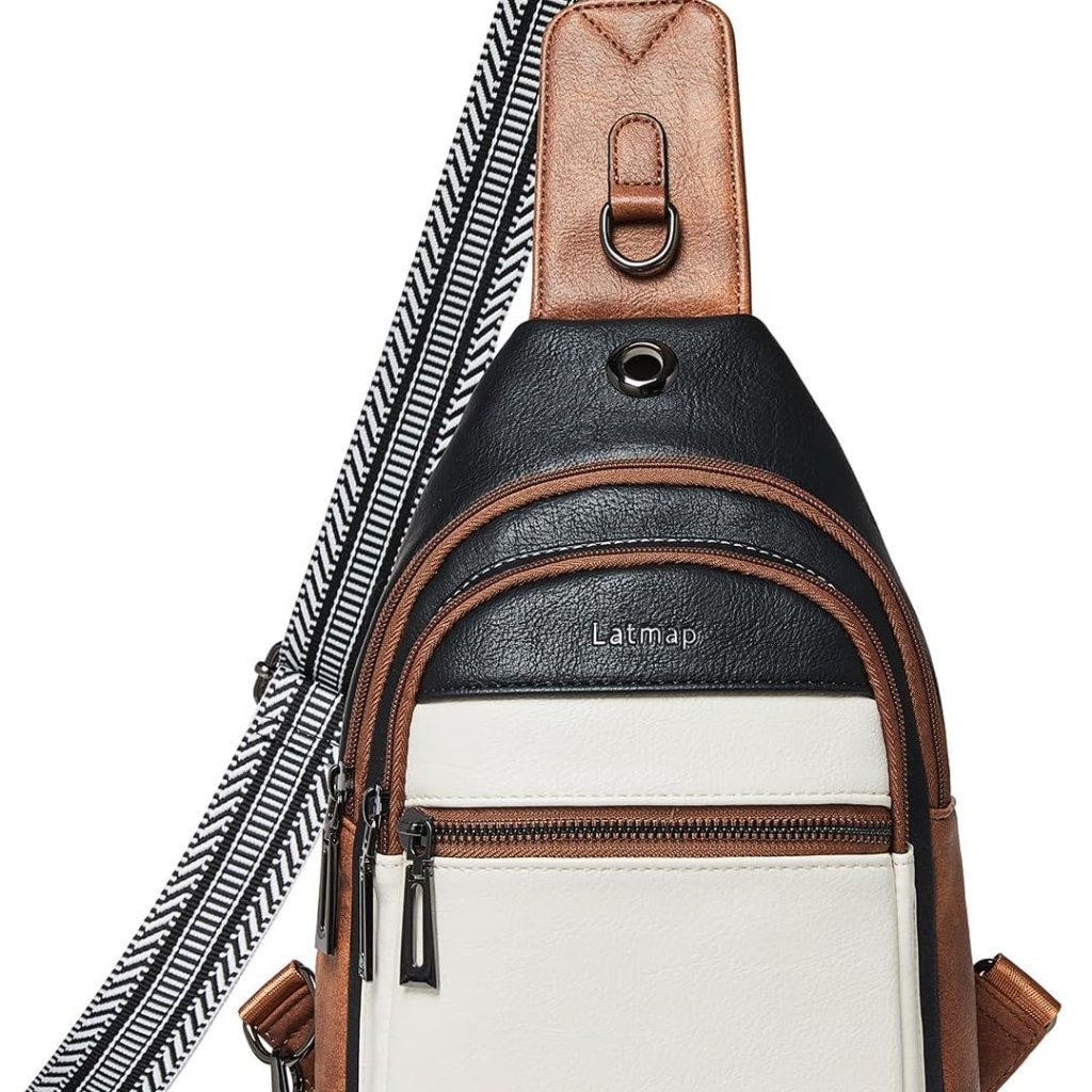 Sling Bag For Women Faux Leather Small Casual Daypack Backpack Fanny Pack Crossb